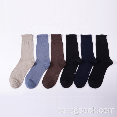calcetines de negocios casuales de algodón mercerizado en blanco embalados para hombres